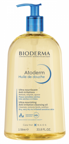 BIODERMA zdjecie produktu, Atoderm huile de douche 1L, nawilzajacy olejek do kapieli, skora sucha, bardzo sucha, atopowa