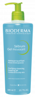 BIODERMA zdjecie produktu, Sebium Gel moussant 500ml, antybakteryjny zel do mycia twarzy, skora tlusta, tradzikowa, mieszana