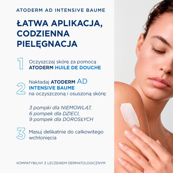 Atoderm AD Intensive Baume - latwa aplikacja, codzienna pielęgnacja
