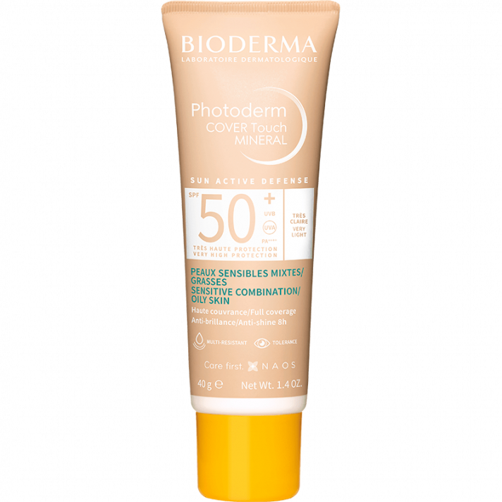 Kryjący fluid mineralny z filtrem SPF 50+ - Photoderm COVER Touch MINERAL SPF 50+ bardzo jasny