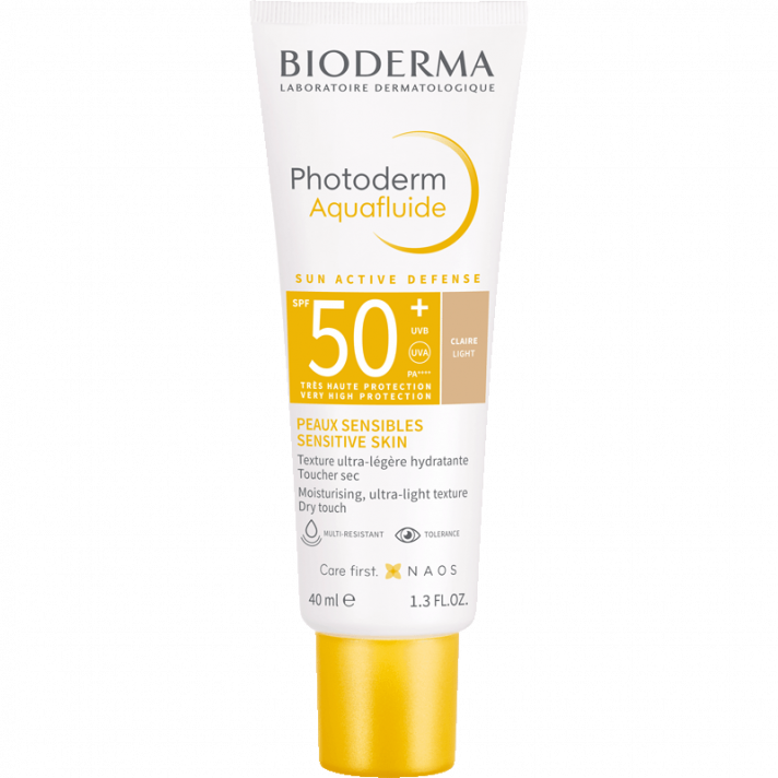 Ultralekki fluid ochronny dla skóry normalnej SPF 50+ - Photoderm Aquafluide SPF 50+ jasny