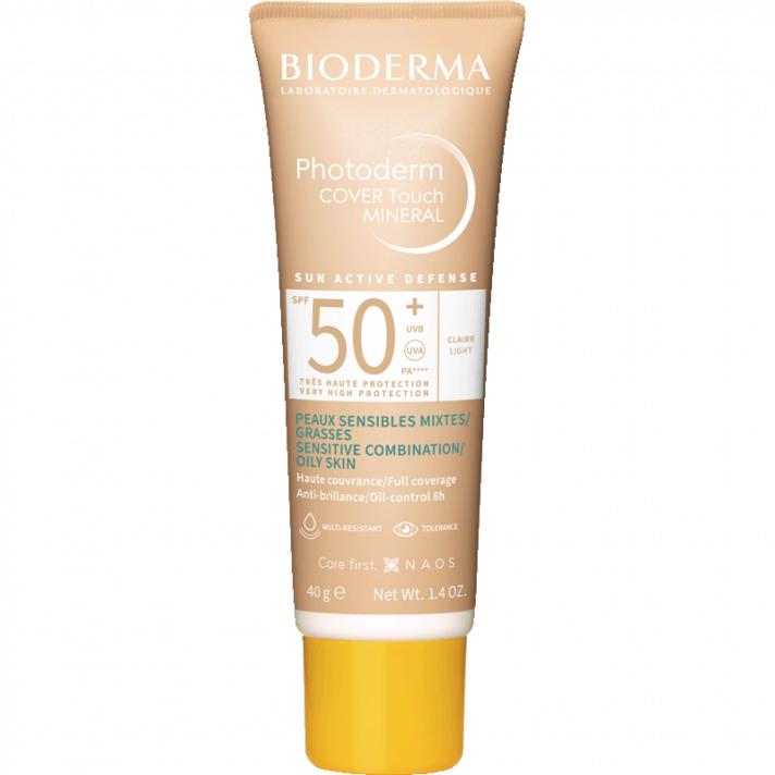 Kryjący fluid mineralny z filtrem SPF 50+ - Photoderm COVER Touch MINERAL SPF 50+ jasny