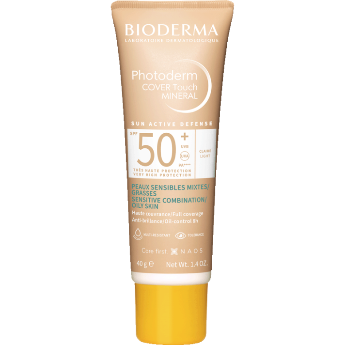 Kryjący fluid mineralny z filtrem SPF 50+ - Photoderm COVER Touch MINERAL SPF 50+ jasny